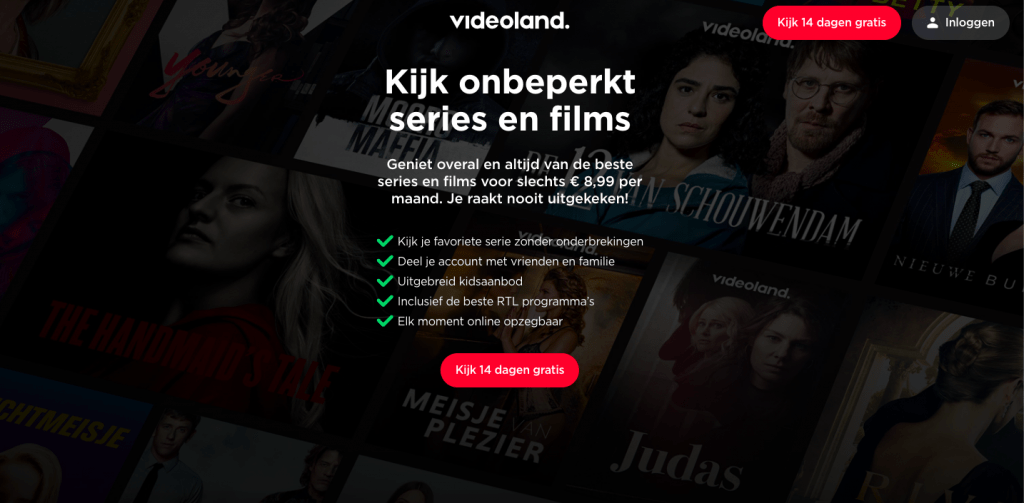 Abonnement call to action Videoland