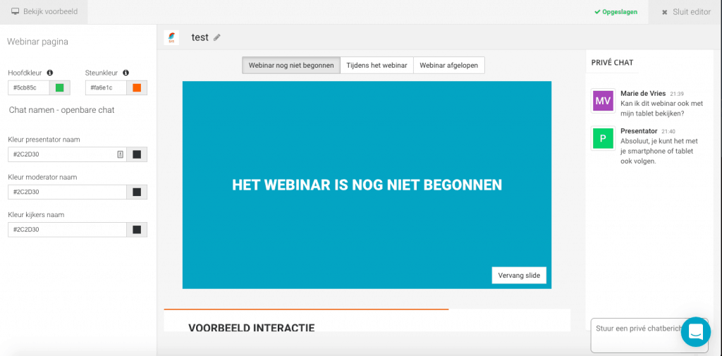 Voorbeeld webinar WebinarGeek